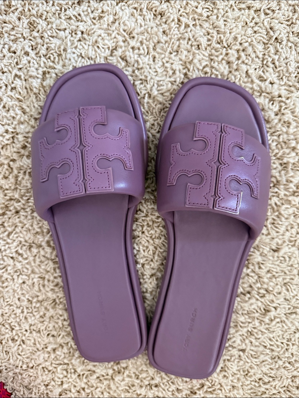 Tory Burch Lilac Logo Slide Sandals - Picture 6 of 6